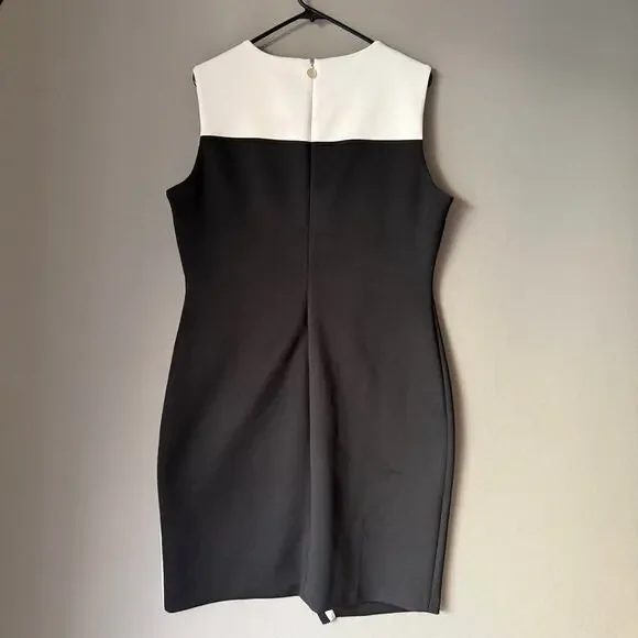 tommy hilfiger dress black and white Tommy Hilfiger Black/Cream Logo Midi Dress UK 8